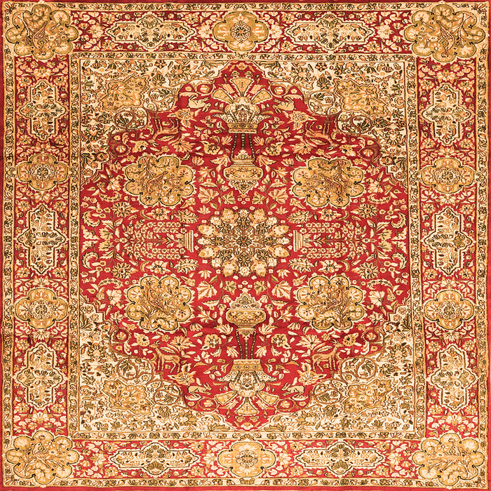 Serging Thickness of Persian Orange Traditional Rug, tr412org