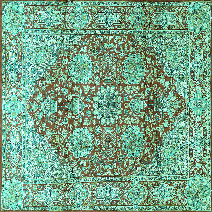 Square Persian Turquoise Traditional Rug, tr412turq