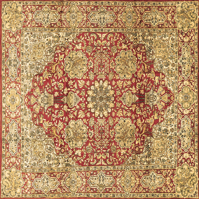 Square Machine Washable Persian Brown Traditional Rug, wshtr412brn