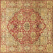 Square Machine Washable Persian Brown Traditional Rug, wshtr412brn