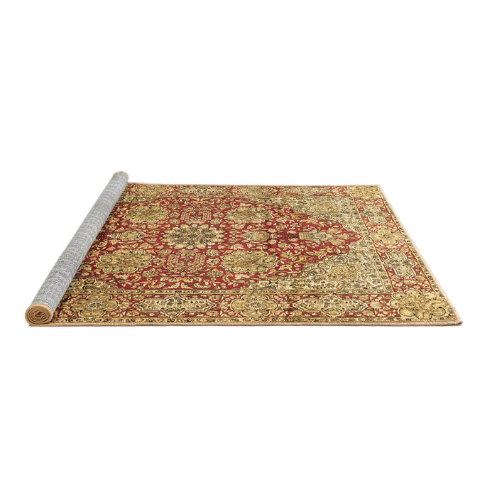 Sideview of Machine Washable Persian Brown Traditional Rug, wshtr412brn