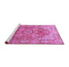 Sideview of Machine Washable Persian Pink Traditional Rug, wshtr412pnk