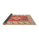 Sideview of Traditional Brown Gold Geometric Rug, tr413