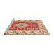 Sideview of Machine Washable Traditional Brown Gold Rug, wshtr413