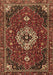 Machine Washable Medallion Brown Traditional Rug, wshtr4130brn