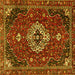 Square Medallion Yellow Traditional Rug, tr4130yw