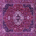 Square Medallion Purple Traditional Rug, tr4130pur