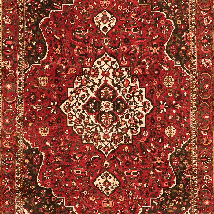 Serging Thickness of Machine Washable Medallion Orange Traditional Area Rugs, wshtr4130org