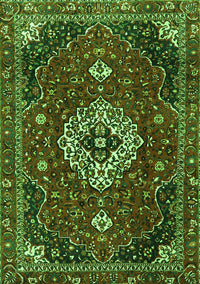 Medallion Green Traditional Rug, tr4130grn