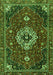 Medallion Green Traditional Rug, tr4130grn