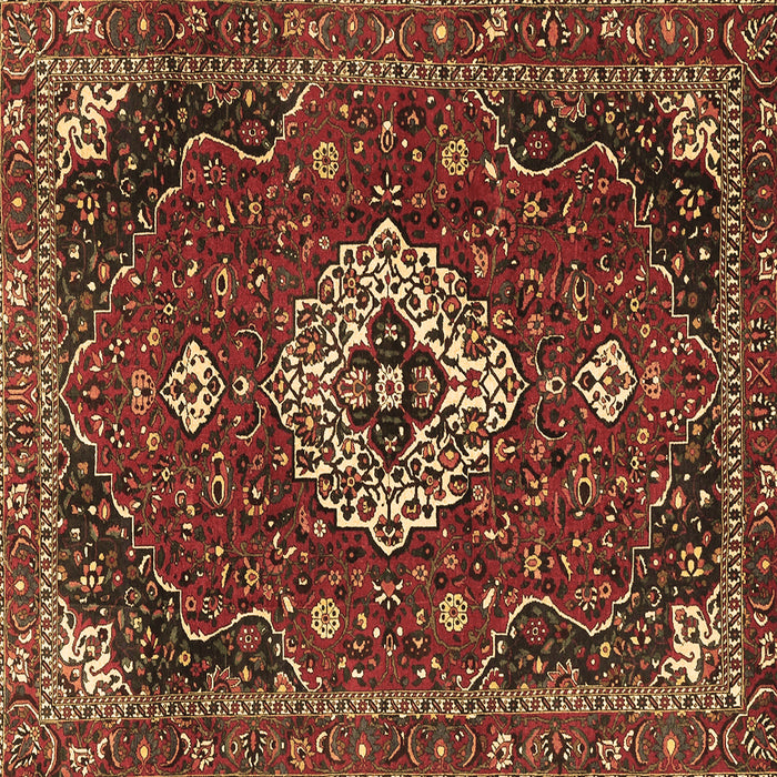 Square Machine Washable Medallion Brown Traditional Rug, wshtr4130brn