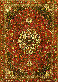 Medallion Yellow Traditional Rug, tr4130yw