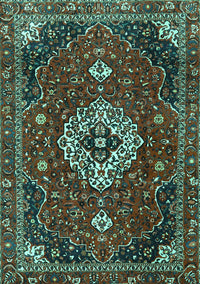 Medallion Turquoise Traditional Rug, tr4130turq