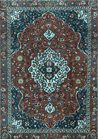 Medallion Light Blue Traditional Rug, tr4130lblu