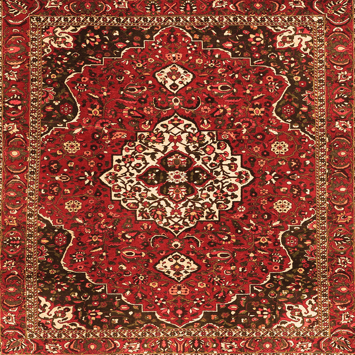 Serging Thickness of Medallion Orange Traditional Rug, tr4130org