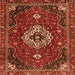 Serging Thickness of Medallion Orange Traditional Rug, tr4130org