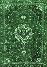 Medallion Emerald Green Traditional Rug, tr4130emgrn