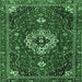 Square Medallion Emerald Green Traditional Rug, tr4130emgrn