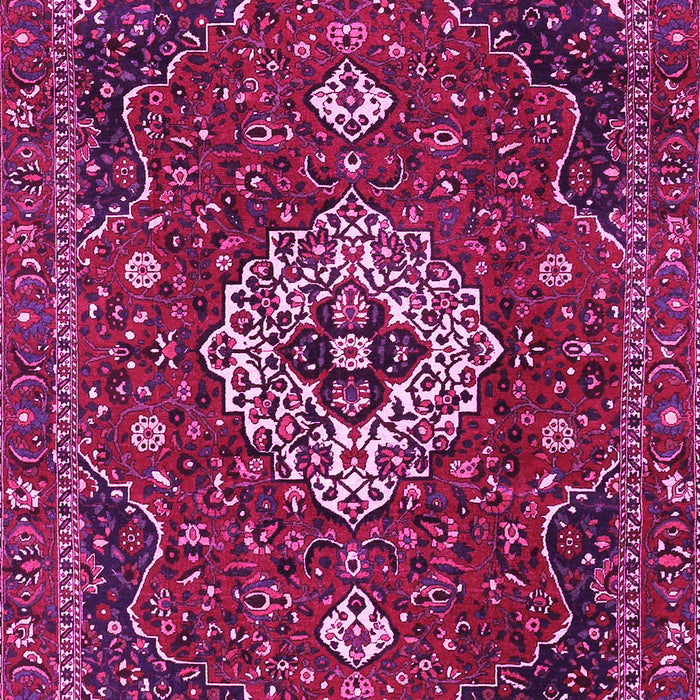 Machine Washable Medallion Pink Traditional Rug, wshtr4130pnk