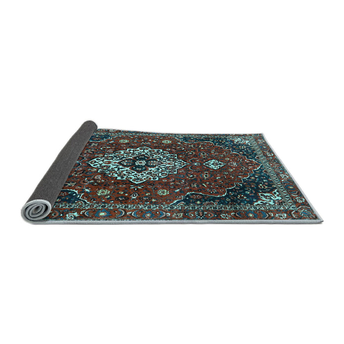 Sideview of Medallion Light Blue Traditional Rug, tr4130lblu