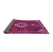 Sideview of Medallion Pink Traditional Rug, tr4130pnk