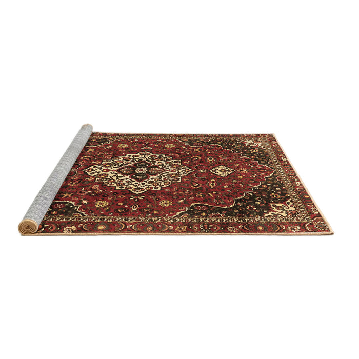 Sideview of Machine Washable Medallion Brown Traditional Rug, wshtr4130brn