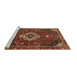 Sideview of Machine Washable Medallion Brown Traditional Rug, wshtr4130brn