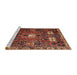 Sideview of Machine Washable Traditional Saffron Red Rug, wshtr4131