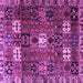 Square Machine Washable Persian Purple Traditional Area Rugs, wshtr4131pur