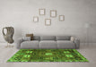 Machine Washable Persian Green Traditional Area Rugs in a Living Room,, wshtr4131grn