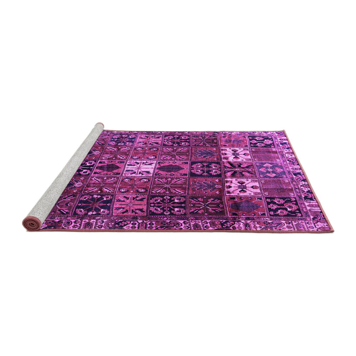 Sideview of Machine Washable Persian Purple Traditional Area Rugs, wshtr4131pur
