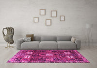 Machine Washable Persian Pink Traditional Rug, wshtr4131pnk