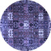 Round Persian Blue Traditional Rug, tr4131blu