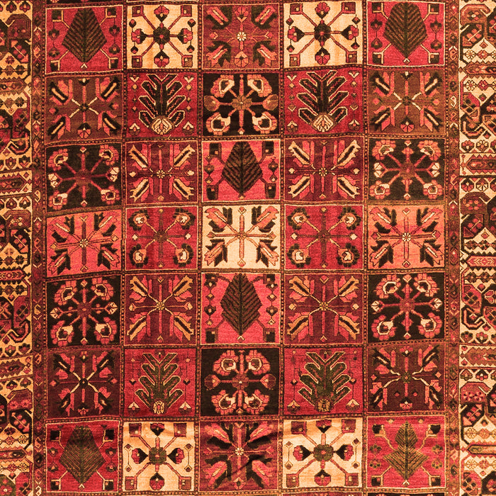 Serging Thickness of Machine Washable Persian Orange Traditional Area Rugs, wshtr4131org