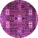 Round Persian Purple Traditional Rug, tr4131pur