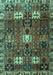 Machine Washable Persian Turquoise Traditional Area Rugs, wshtr4131turq