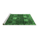 Sideview of Machine Washable Persian Emerald Green Traditional Area Rugs, wshtr4131emgrn