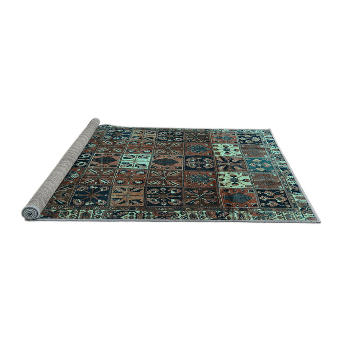 Sideview of Machine Washable Persian Light Blue Traditional Rug, wshtr4131lblu
