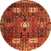 Machine Washable Persian Orange Traditional Area Rugs, wshtr4131org