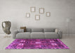 Machine Washable Persian Purple Traditional Area Rugs in a Living Room, wshtr4131pur