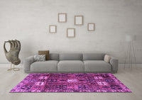 Machine Washable Persian Purple Traditional Rug, wshtr4131pur