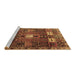 Sideview of Machine Washable Persian Brown Traditional Rug, wshtr4131brn