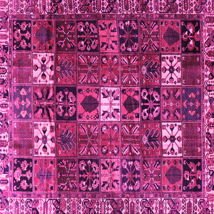 Square Machine Washable Persian Pink Traditional Rug, wshtr4131pnk