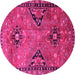 Round Persian Pink Traditional Rug, tr4132pnk