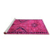 Sideview of Machine Washable Persian Pink Traditional Rug, wshtr4132pnk
