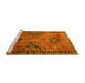 Sideview of Machine Washable Persian Yellow Traditional Rug, wshtr4132yw