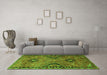 Machine Washable Persian Green Traditional Area Rugs in a Living Room,, wshtr4132grn