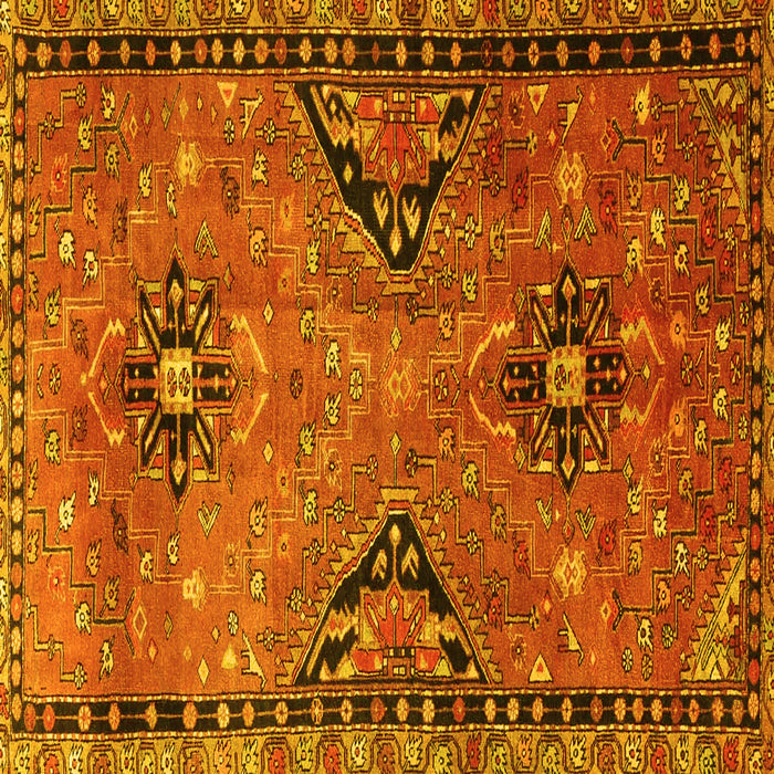 Square Machine Washable Persian Yellow Traditional Rug, wshtr4132yw