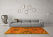 Machine Washable Persian Yellow Traditional Rug in a Living Room, wshtr4132yw
