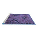 Sideview of Machine Washable Persian Blue Traditional Rug, wshtr4132blu